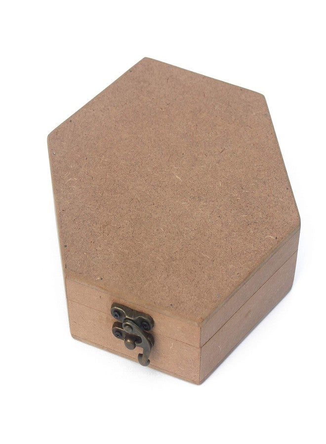IVEI DIY MDF Hexagon Box- Plain MDF Wood Blank Hexagon Box for Painting, Wooden Sheet Craft, Decoupage, Resin Art Work & Decoration (Box Dimensions - 7 in X 7 in X 2.5 in) - Image 4